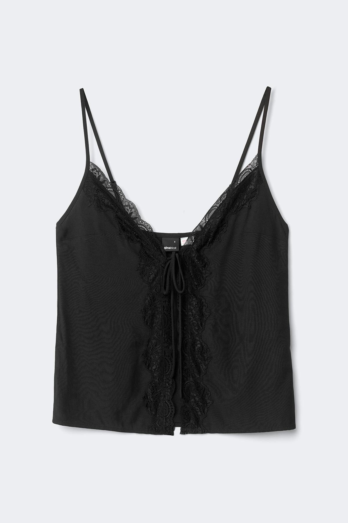 Lace loungewear singlet - Noir