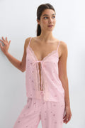 Lace loungewear singlet - Noir