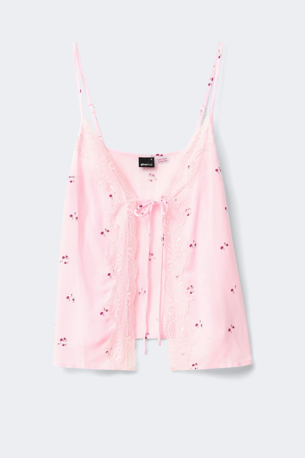 Lace loungewear singlet - Mini flower aop