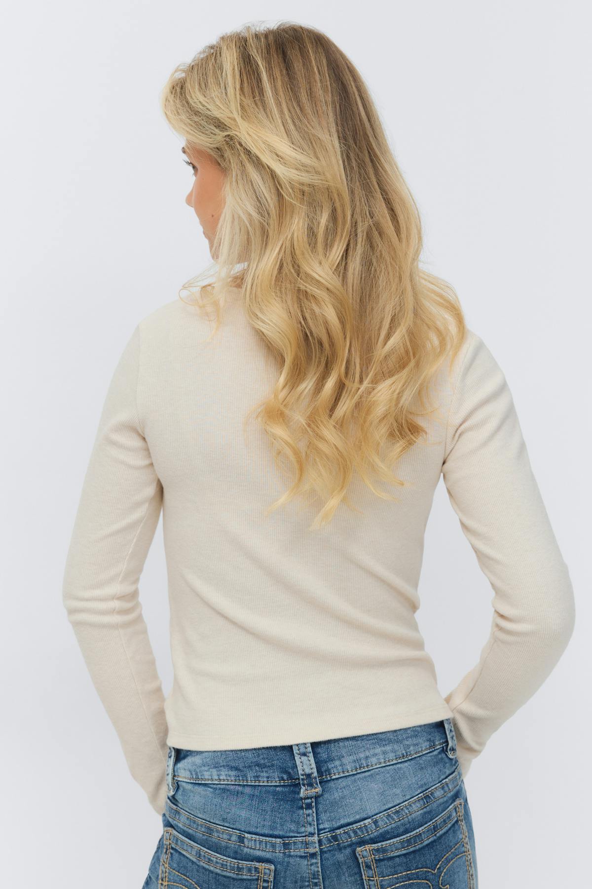 14+ 2 in 1 lace rib cardigan - Oat melange
