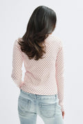 14+ 2 in 1 lace rib cardigan - Ballet slipper