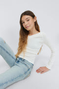 Y long sleeve top - Blanc cassé
