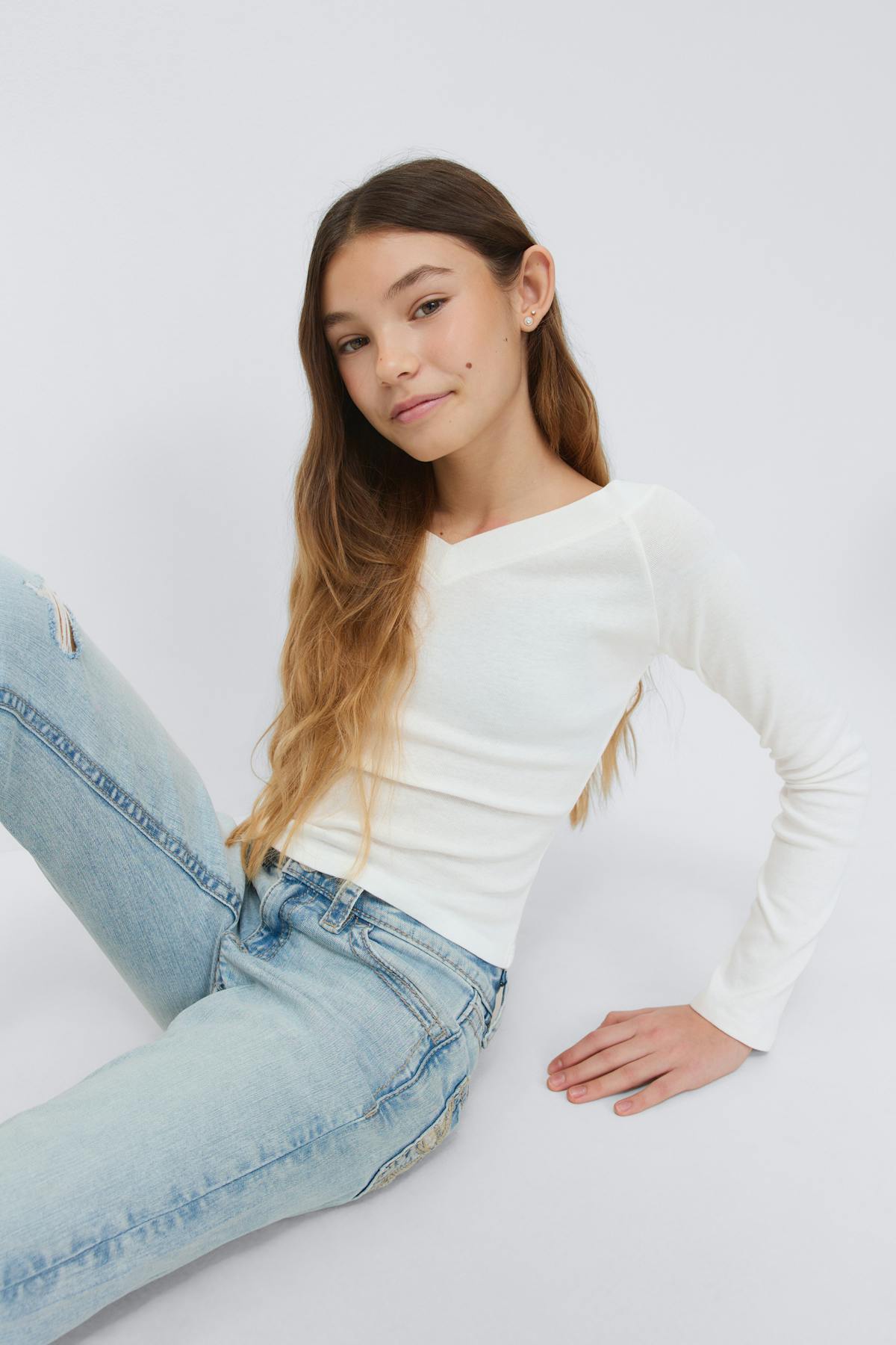 Y long sleeve top - Blanc cassé