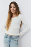 Y long sleeve top - Blanc cassé