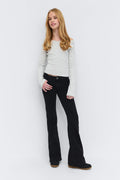 Y long sleeve top - Lt grey melange