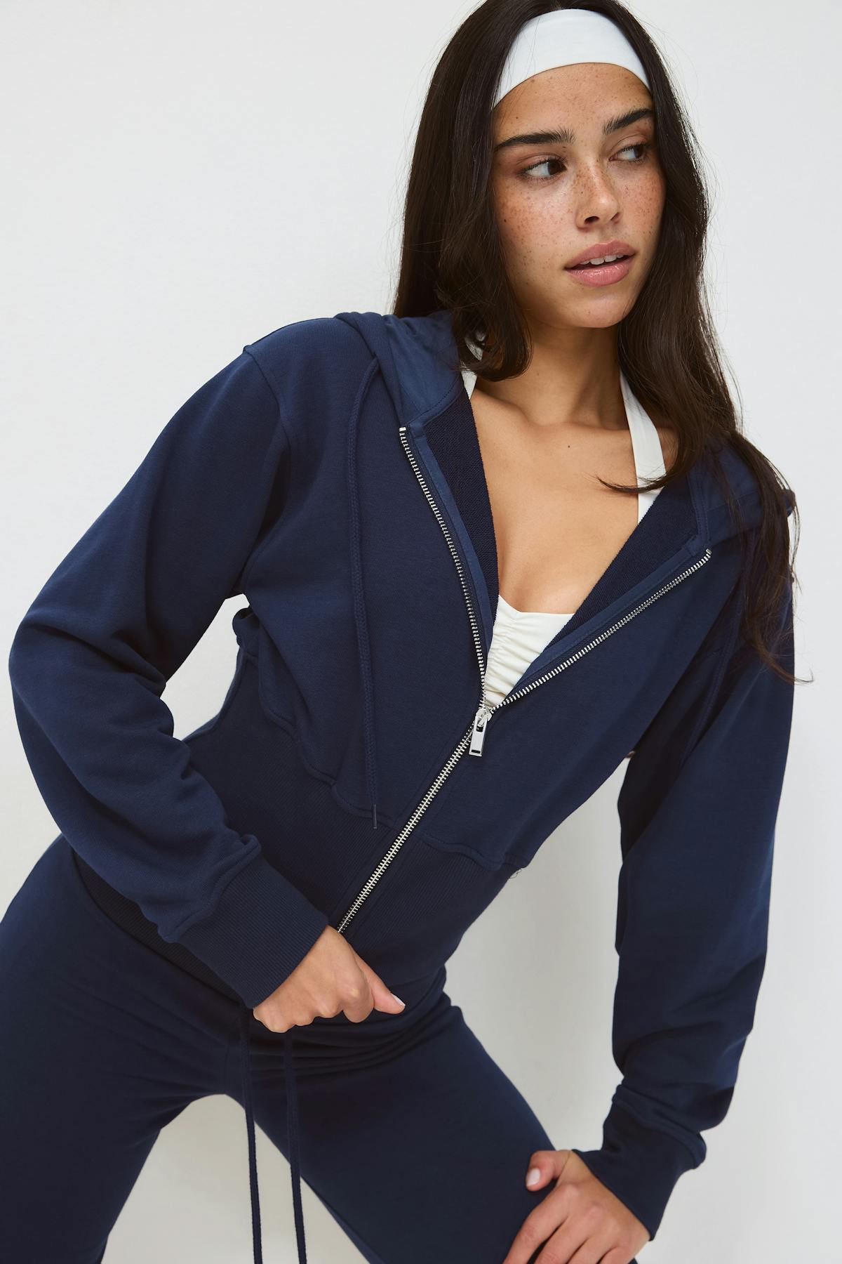 Slim fit zip hoodie - Tender touch