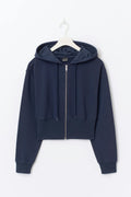 Slim fit zip hoodie - Peacoat