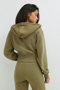 Slim fit zip hoodie - Lt grey melange