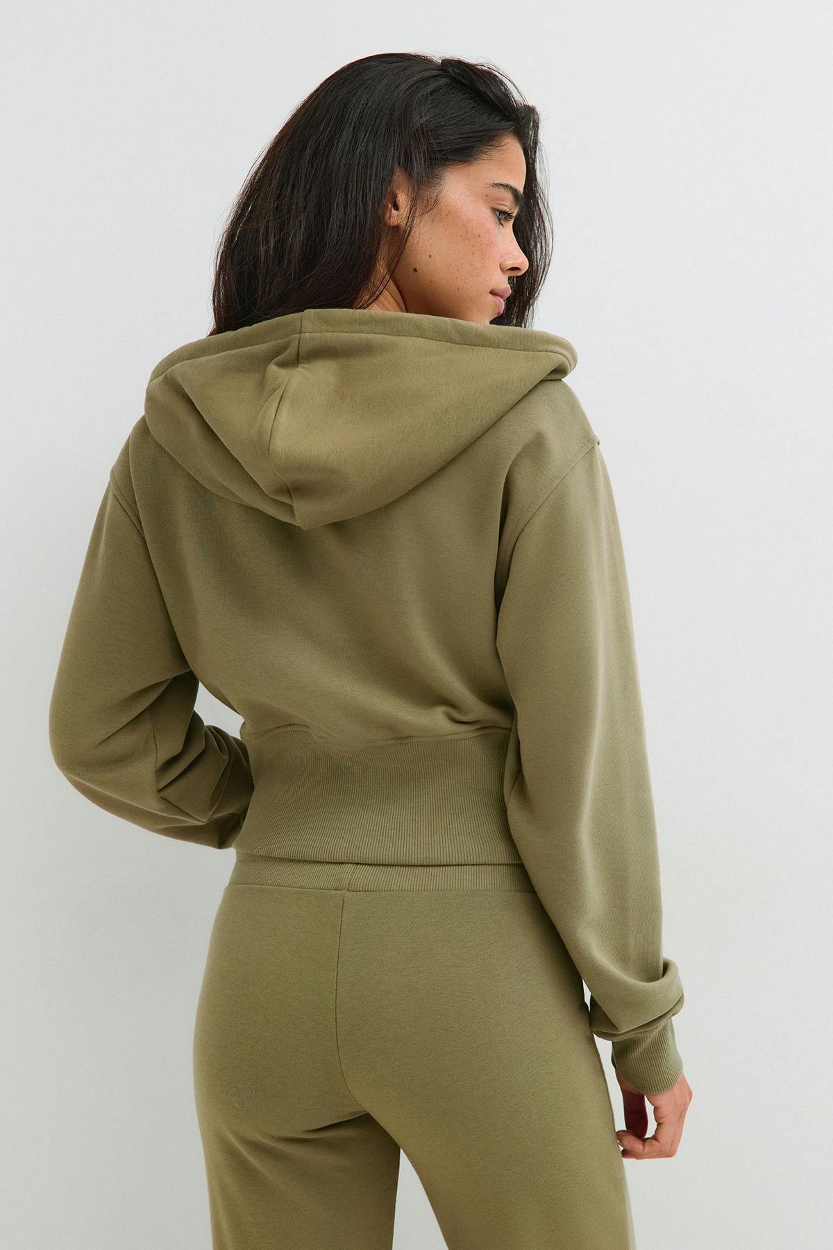 Slim fit zip hoodie - Lt grey melange