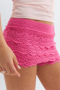 14+ crochet shorts - Rose