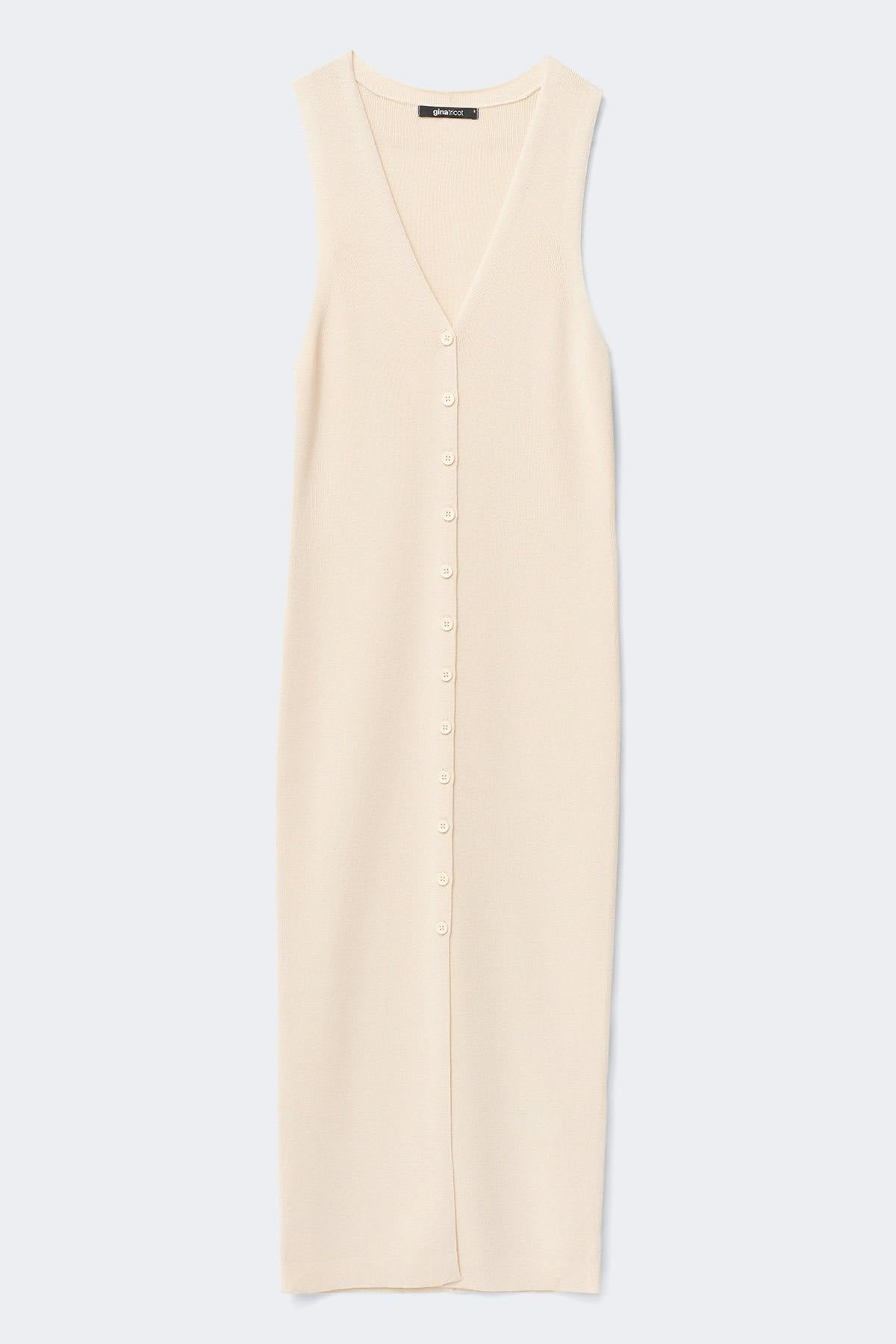 Knitted vest dress - Crème