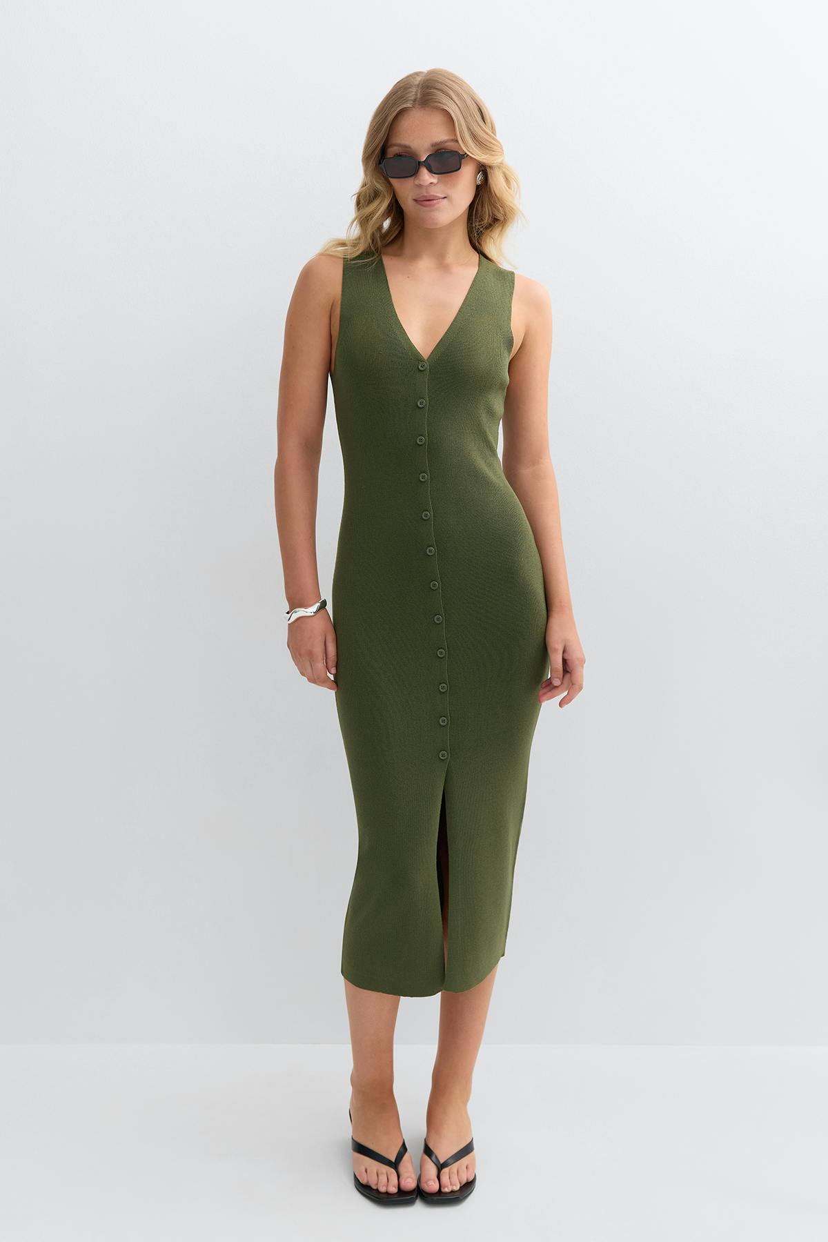 Knitted vest dress - Vanilla yellow