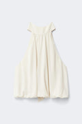 Bubble satin top - Creme