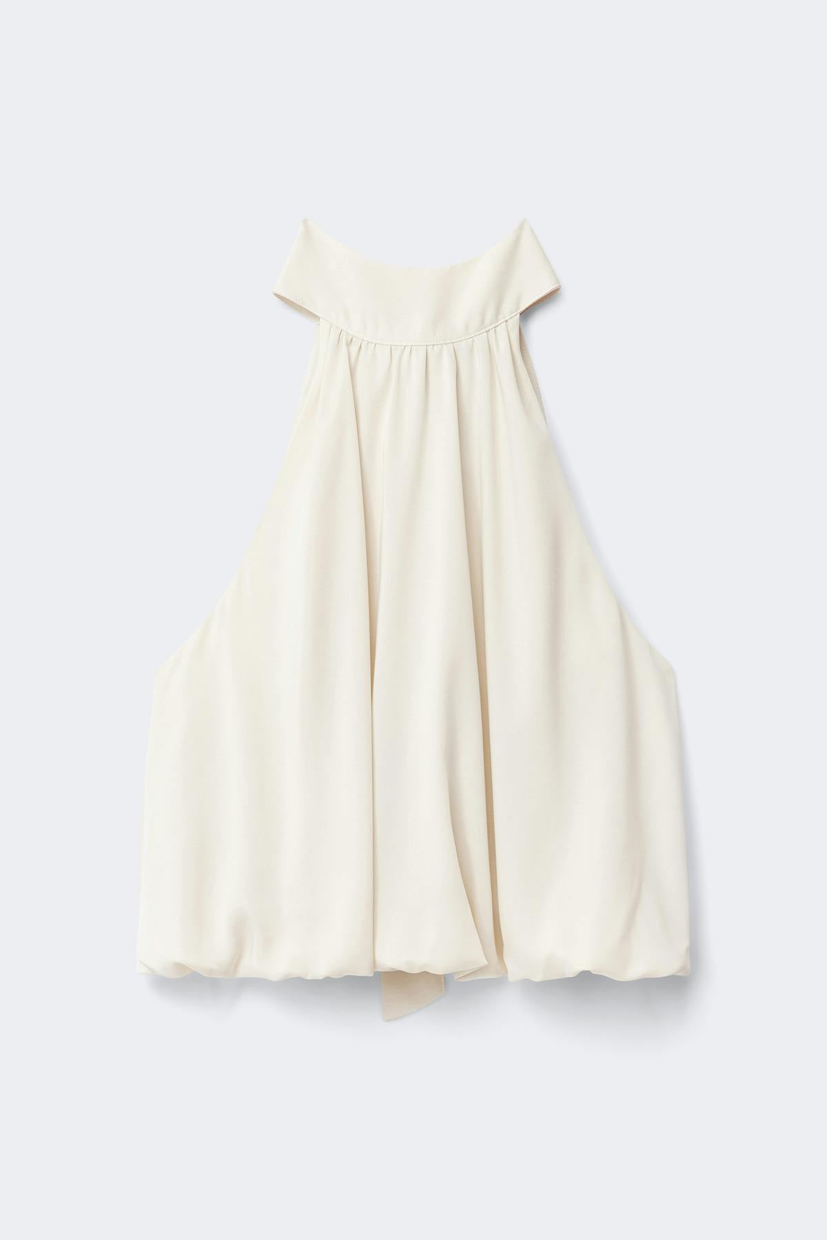 Bubble satin top - Creme