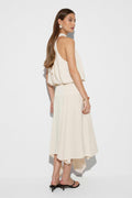 Satin asymmetric skirt - Creme