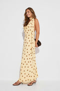 Scarf maxi dress - Yellow dot