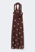 Scarf maxi dress - Yellow dot
