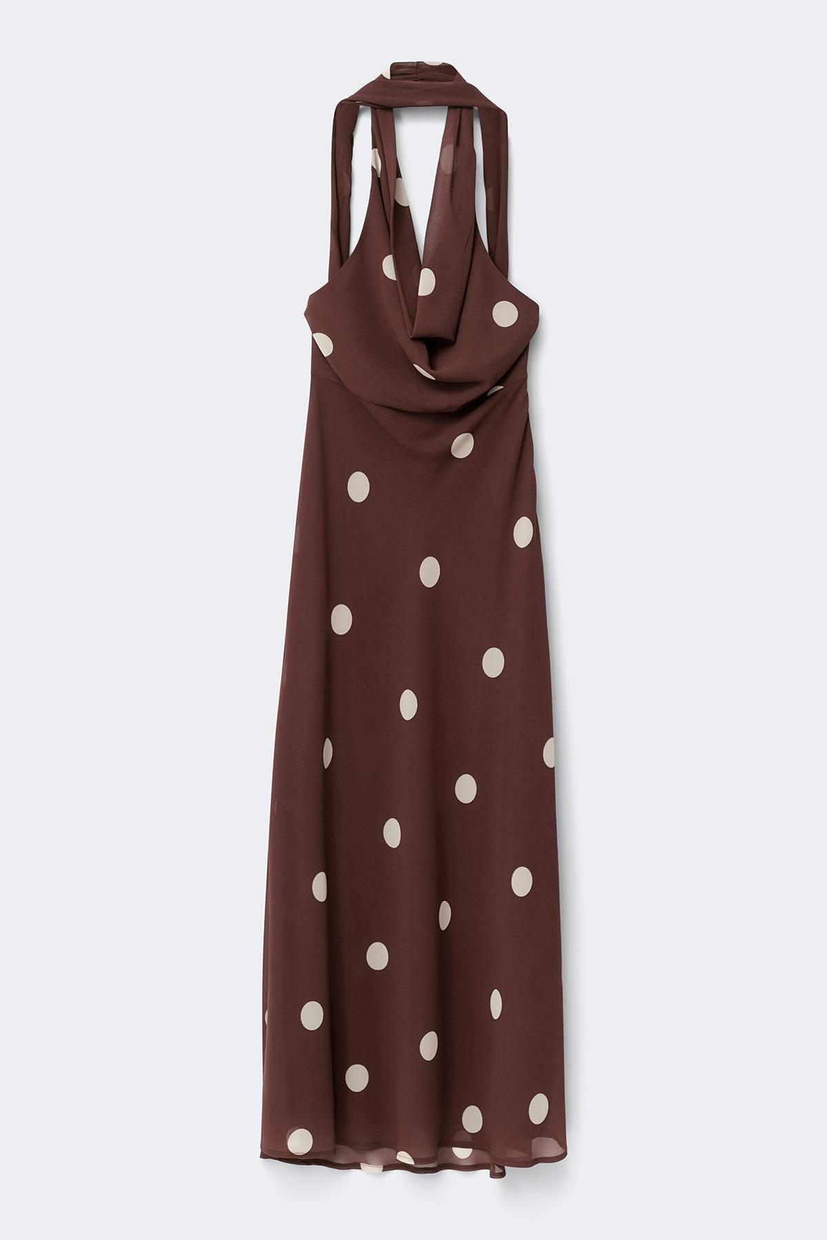 Scarf maxi dress - Yellow dot