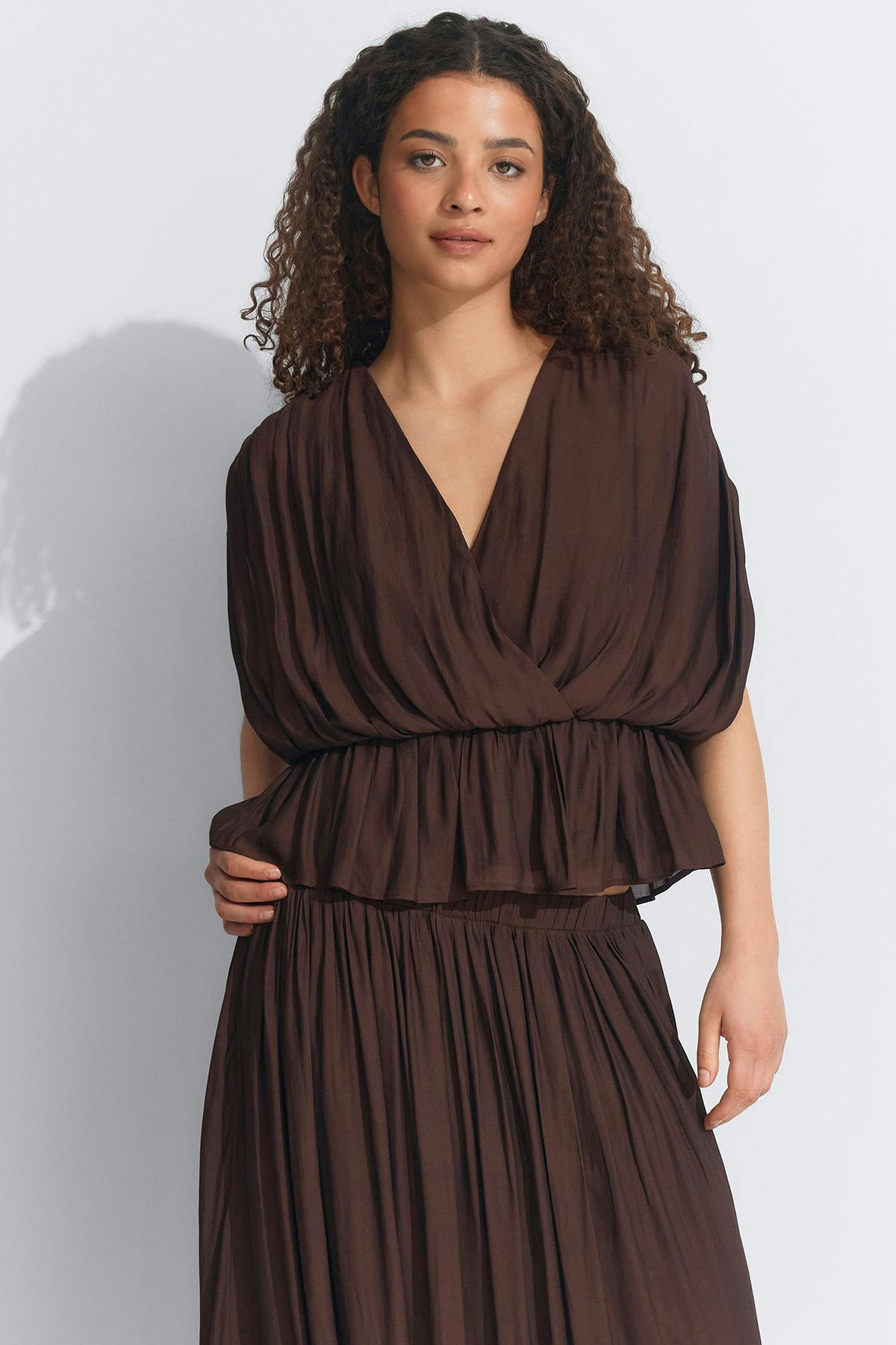 Loose sleeveless top - Marron