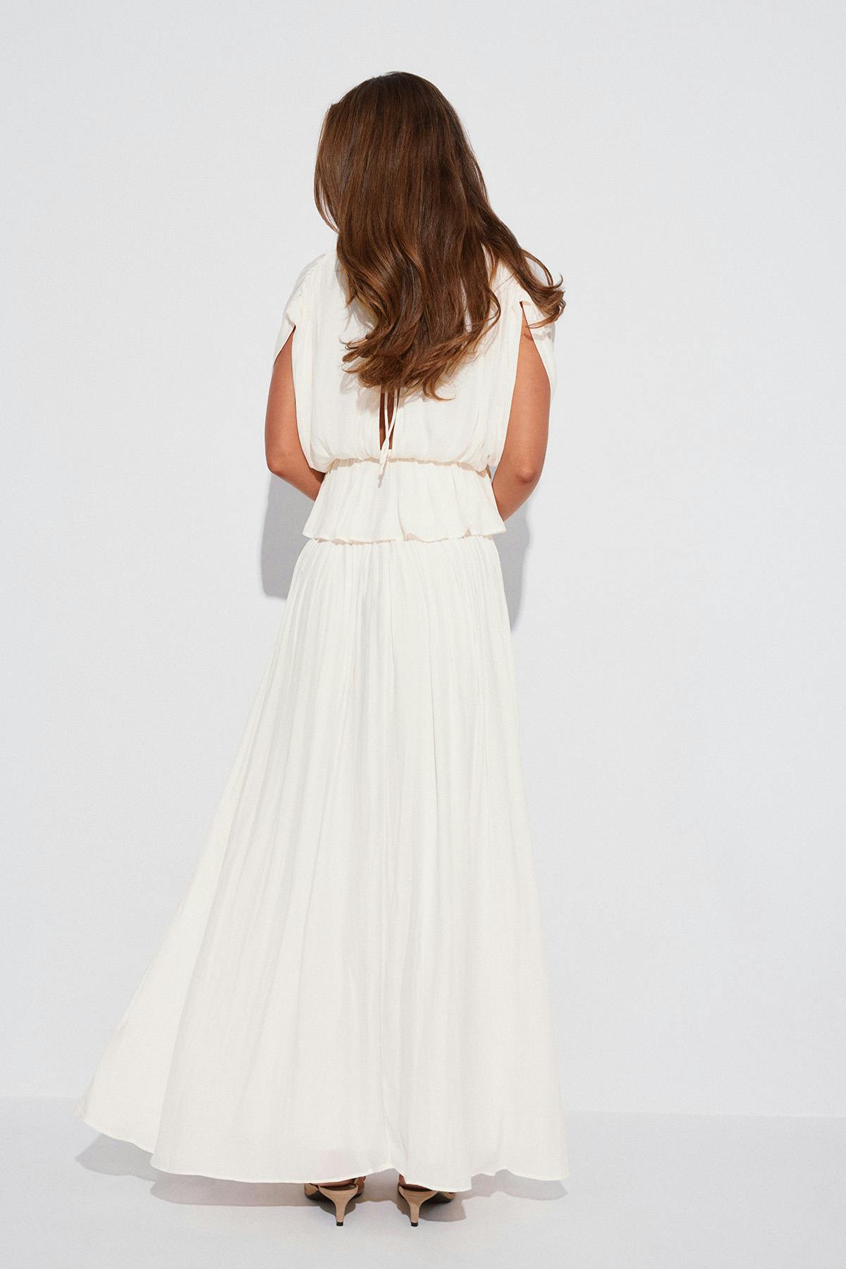 Wide maxi skirt - Marron