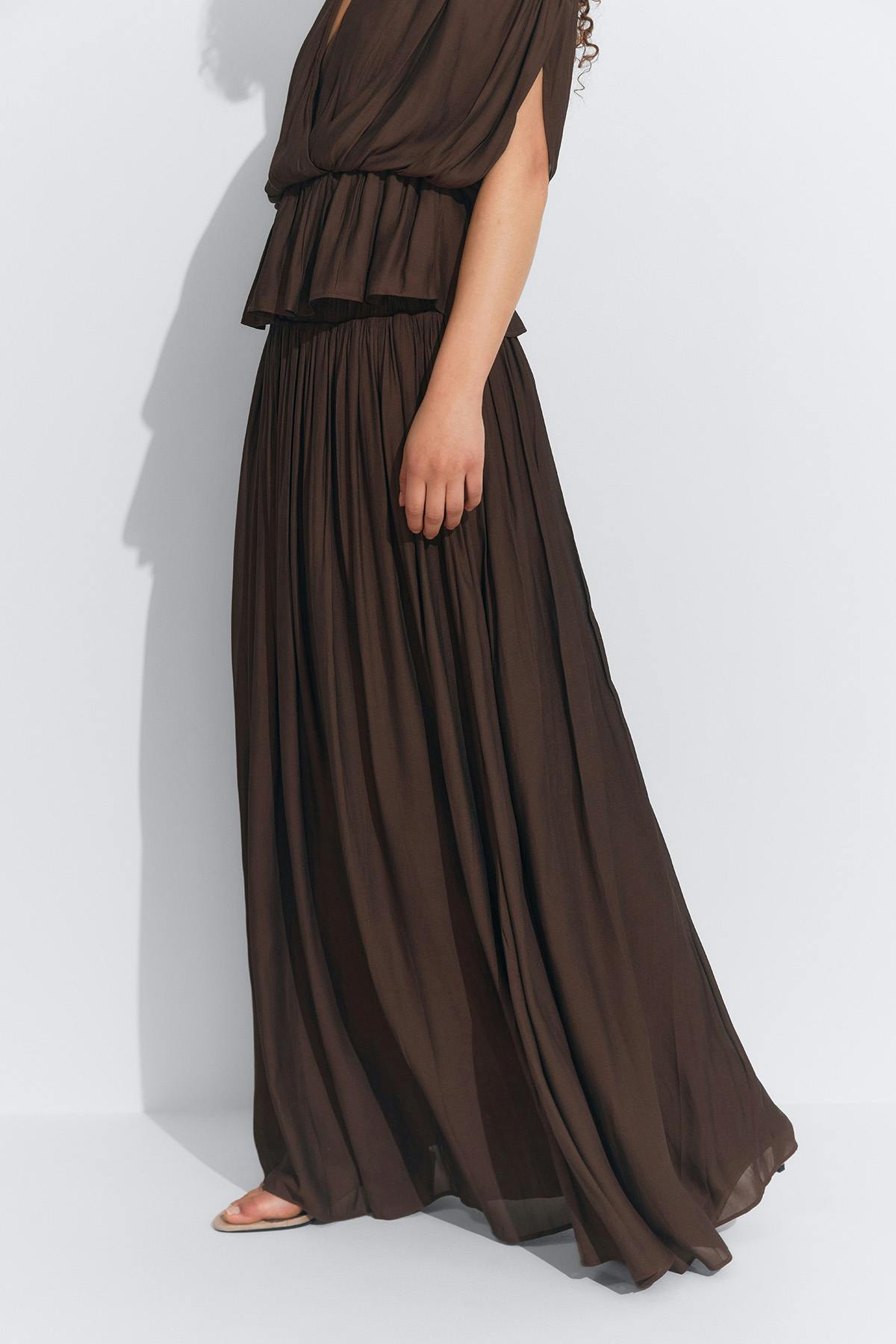Wide maxi skirt - Vert clair