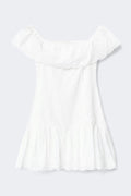 Y broderie dress - Blanc