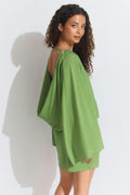 Draped back mini dress - Noir