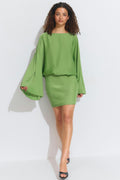 Draped back mini dress - Noir