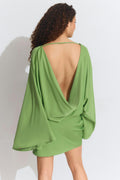 Draped back mini dress - Noir