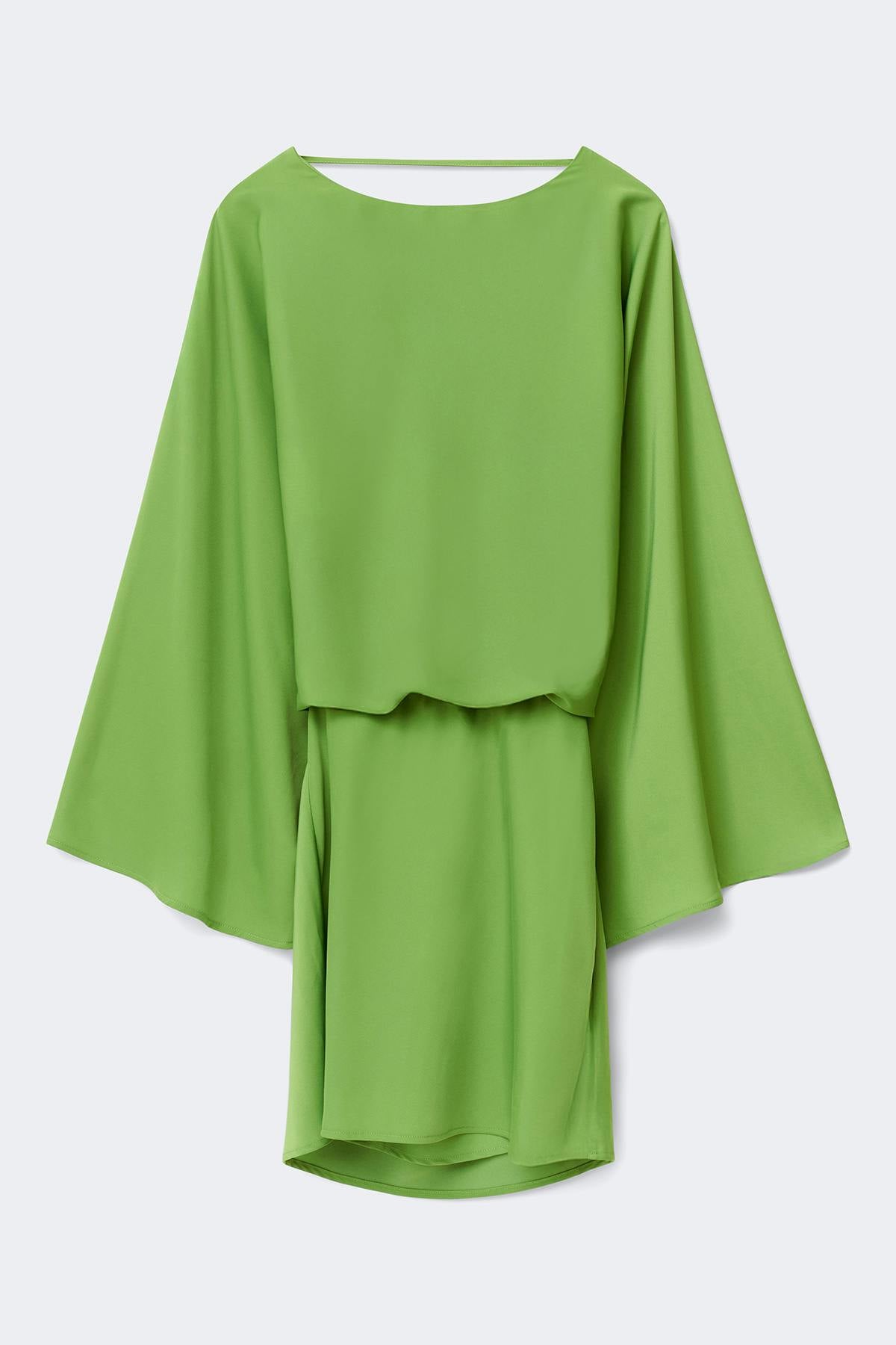 Draped back mini dress - Vert