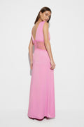Satin lace maxi dress - Rose