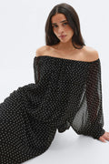 Draped dress - Dot print