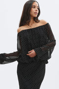 Draped dress - Dot print