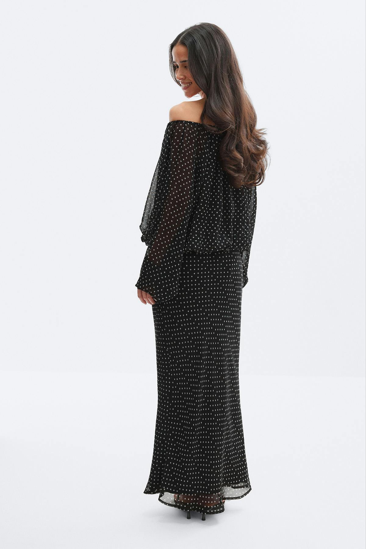 Draped dress - Dot print