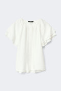 Tie back blouse - Blanc cassé