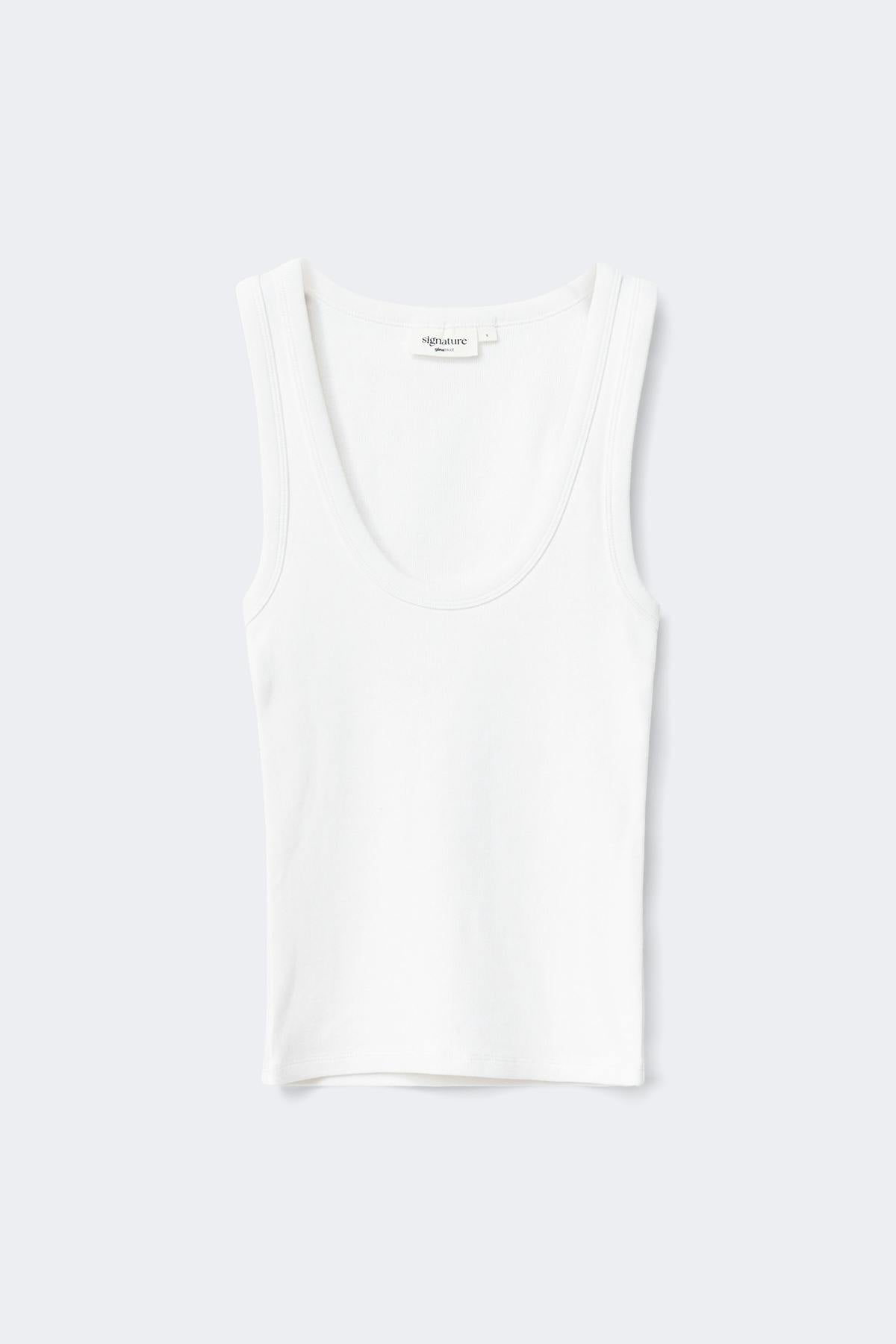 Super stretch scoop neck tank - Noir