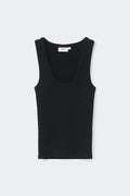 Super stretch scoop neck tank - Noir