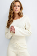 Knitted loungewear top - Gardenia