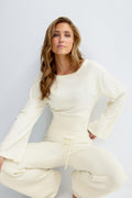 Knitted loungewear top - Gardenia