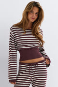 Knitted loungewear top - Marron foncé