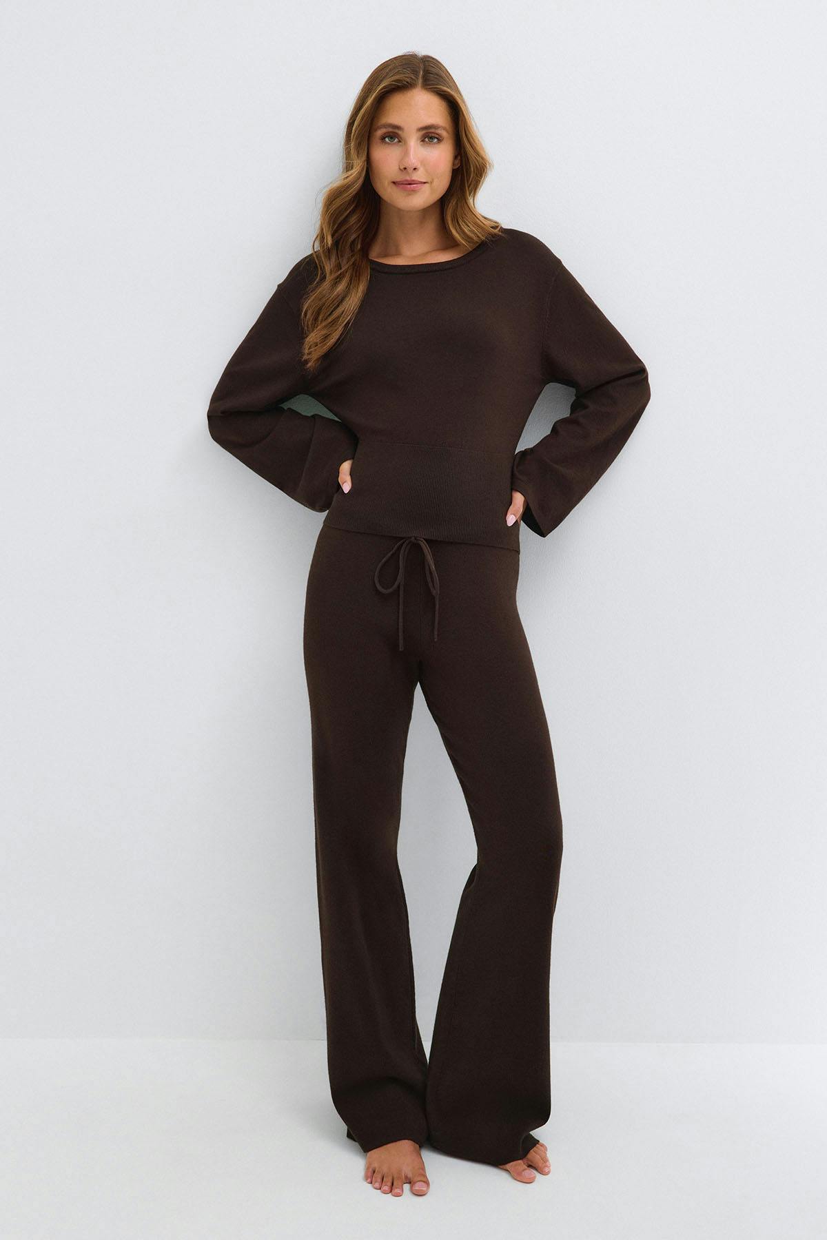 Knitted loungewear top - Noir