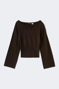 Knitted loungewear top - Marron foncé