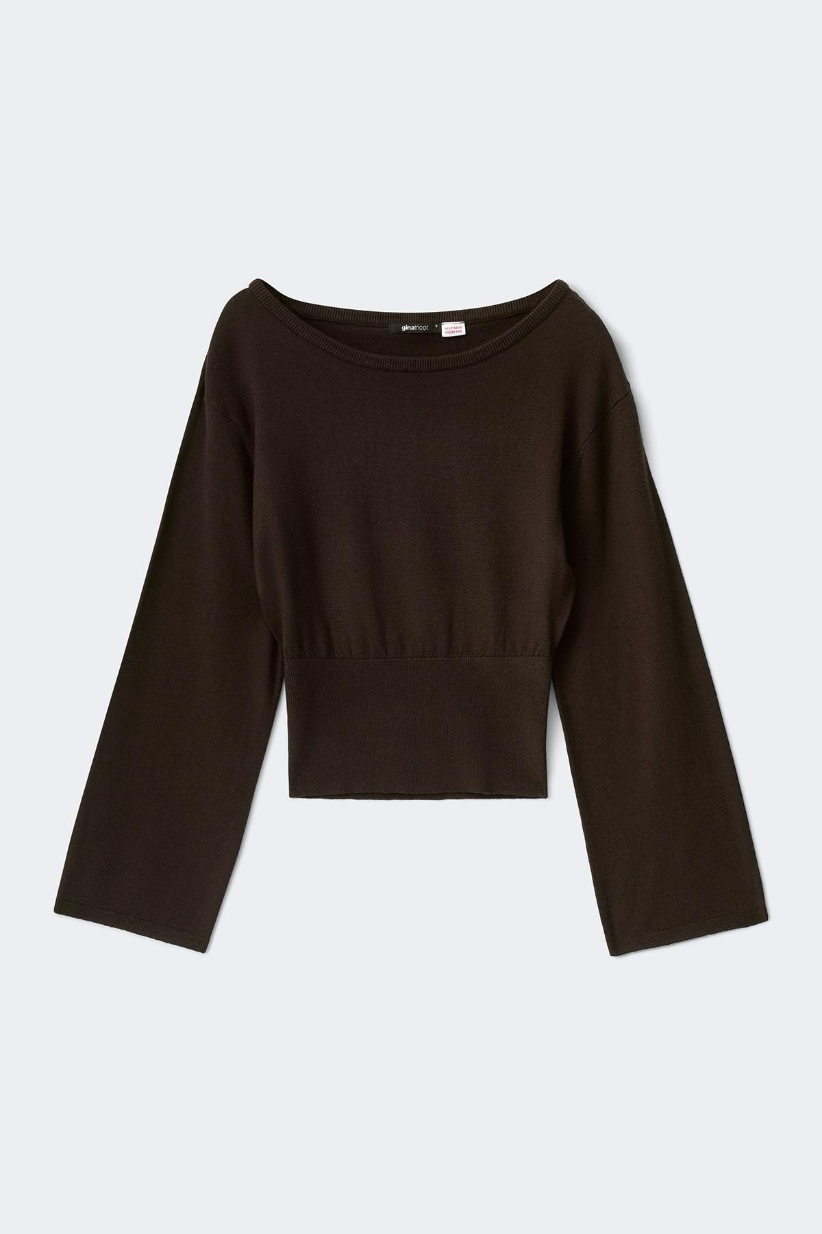 Knitted loungewear top - Marron foncé