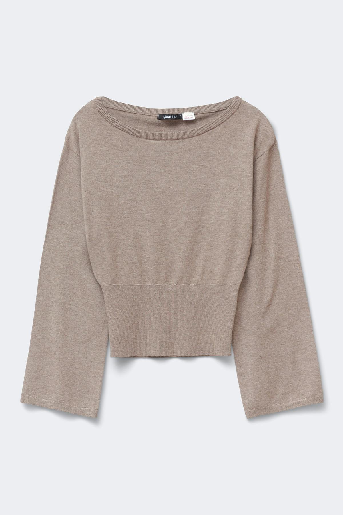 Knitted loungewear top - Brown melange