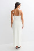 Textured slip dress - Blanc cassé