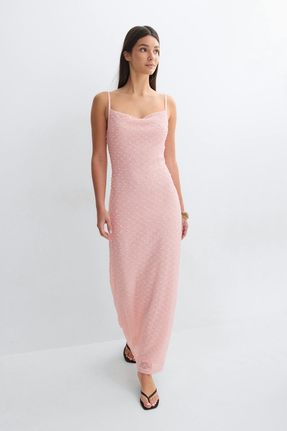 Textured slip dress - Ballet slipper
