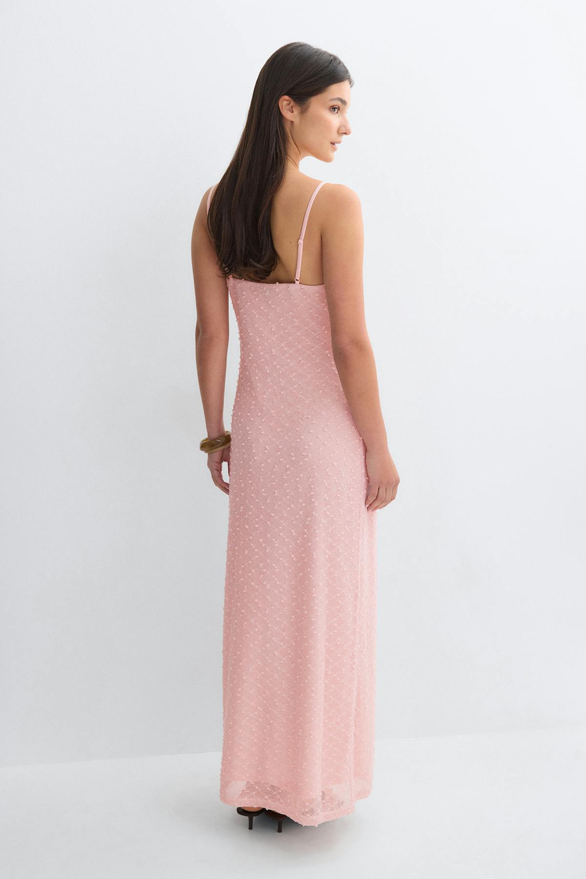 Textured slip dress - Ballet slipper