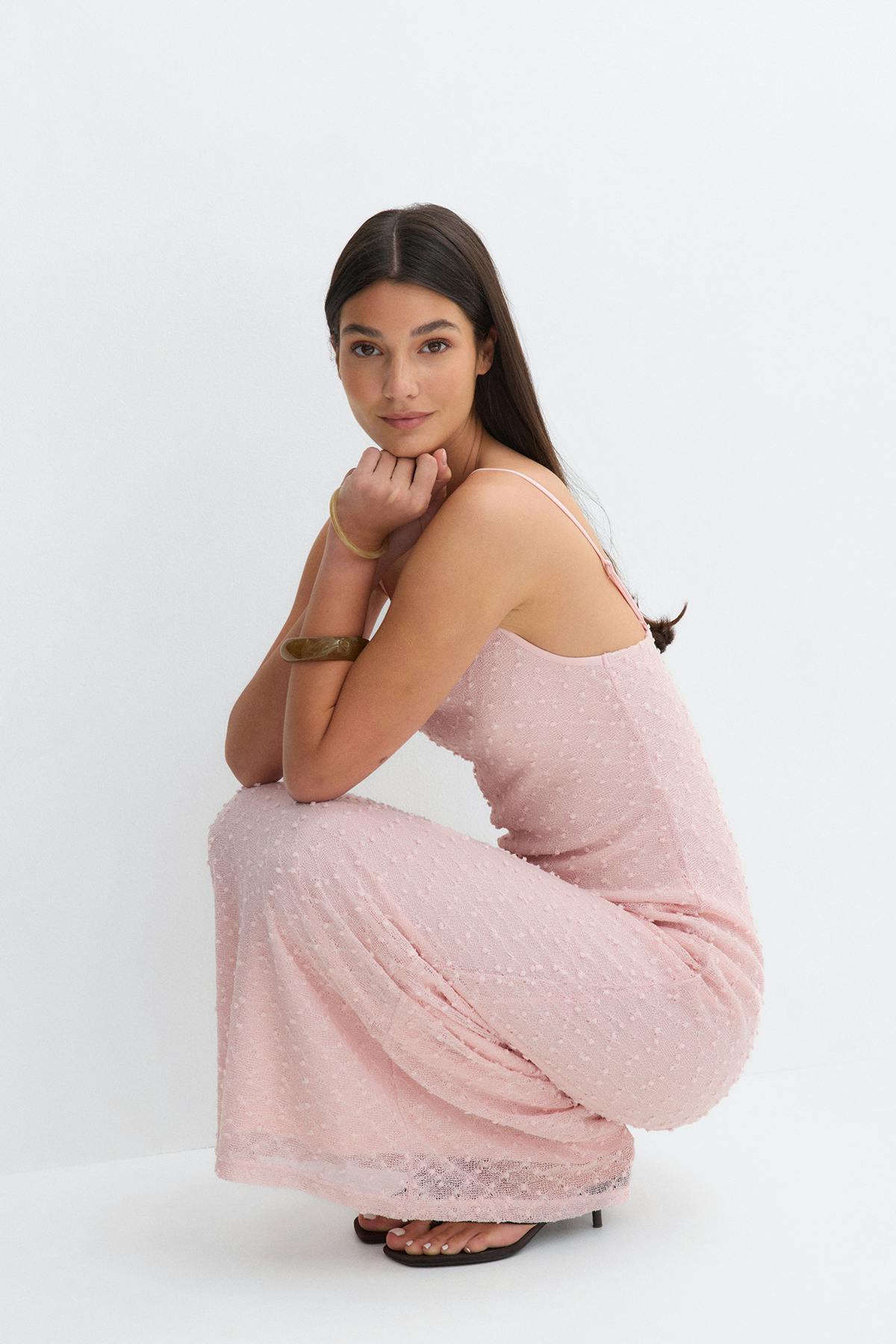 Textured slip dress - Ballet slipper