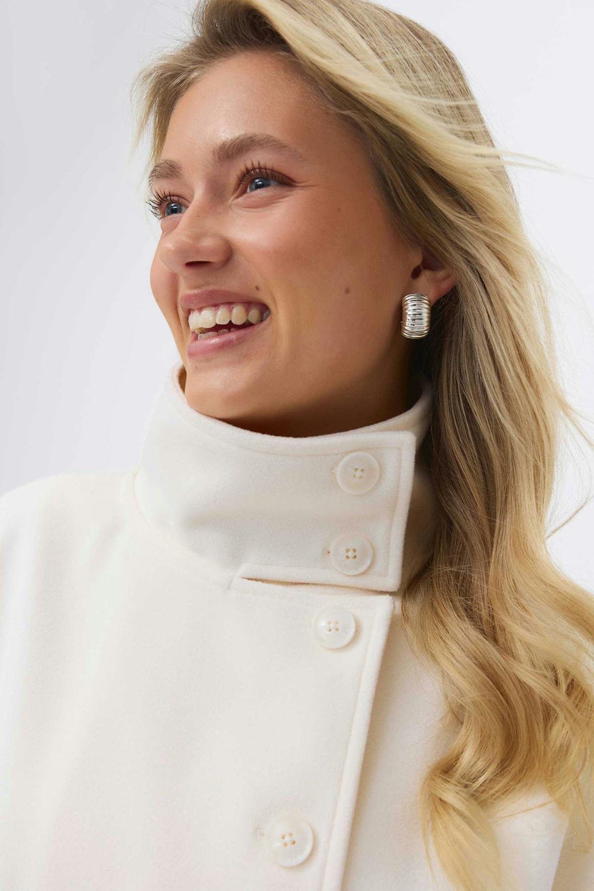14+ short felt jacket - Blanc cassé