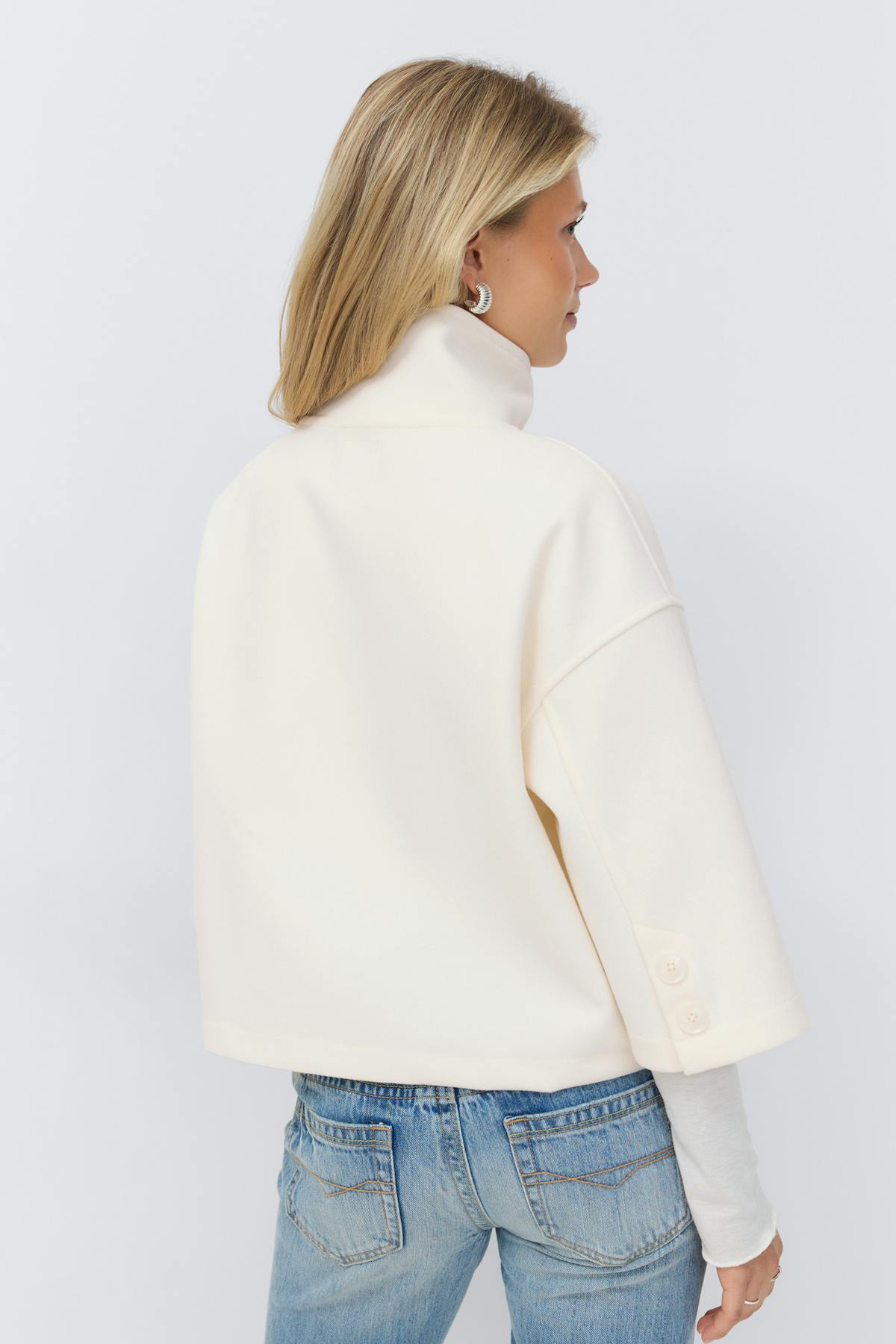 14+ short felt jacket - Blanc cassé